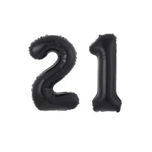 1pc Giant 40inch Black, Champagne, Rose Gold Or Silver Foil Number Balloon (16/21/30/40 Years Old) Birthday Party Decoration For Girls, Boys, 16th Birthday Party Supplies, Photo Props, Christmas - Black - View 1