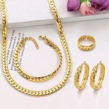 1 Set Schmuck Set Edelstahl Schlange Kette, Herz Form Damen