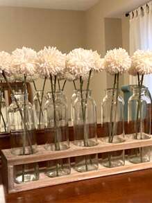 5/10入組綢質蒲公英花球花束,假人造花可用於家庭花園婚禮裝飾diy製作花環聖誕節 - 白色 - 查看 3