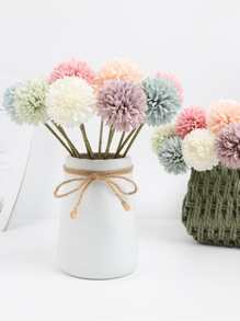 5/10入組綢質蒲公英花球花束,假人造花可用於家庭花園婚禮裝飾diy製作花環聖誕節 - 白色 - 查看 6