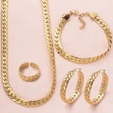 1 Set Schmuck Set Edelstahl Schlange Kette, Herz Form Damen