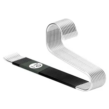 HMSEC 10/20/30 Pcs Pants Clothes Hangers, Non-Slip Open-Ended Hangers, Space Saving Underwear Tank Top Hangers, Heavy Duty Stainless Steel Hangers for Pants, Trousers, Scarf - Black - View 8