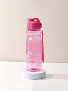 1 Bình Nước Thể Thao Màu Hồng 550Ml Có Dây Đeo Và Móc Thú Cưng Trong Suốt Bình Đựng Đồ Uống Lạnh Cho Các Hoạt Động Ngoài Trời - Hồng - Xem 3