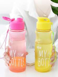 1 Bình Nước Thể Thao Màu Hồng 550Ml Có Dây Đeo Và Móc Thú Cưng Trong Suốt Bình Đựng Đồ Uống Lạnh Cho Các Hoạt Động Ngoài Trời - Hồng - Xem 5