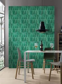 COMMOMY 件/10 件 3d 綠色馬賽克圖案自黏牆磚面板適用於廚房後擋板，耐熱防水 - 綠色 - 查看 3
