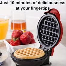 Mini Waffle Maker Machine | Nonstick Waffle Iron for Kids Pancakes, Waffles, Paninis, Breakfast, Lunch, Snack - Black - View 3