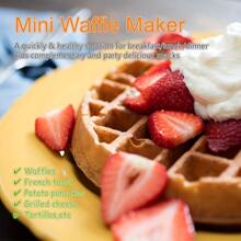 Mini Waffle Maker Machine | Nonstick Waffle Iron for Kids Pancakes, Waffles, Paninis, Breakfast, Lunch, Snack - Black - View 5