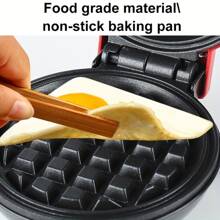 Mini Waffle Maker Machine | Nonstick Waffle Iron for Kids Pancakes, Waffles, Paninis, Breakfast, Lunch, Snack - Black - View 4