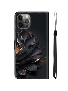 GLANDOTU Case Compatible With Galaxy / / / / / , PU Leather Magnetic Closure Folding Standing Card Insert Wallet Protector - Lotus Compatible With IPhone15/15Plus/15Pro/15Promax Waterproof Shockproof Anti-Fall Scratch Resistant