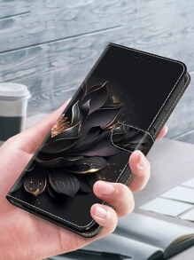 GLANDOTU Case Compatible With Galaxy / / / / / , PU Leather Magnetic Closure Folding Standing Card Insert Wallet Protector - Lotus Compatible With IPhone15/15Plus/15Pro/15Promax Waterproof Shockproof Anti-Fall Scratch Resistant