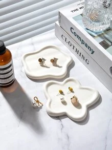 1个不对称小号陶瓷首饰托盘，适用于桌面，可收纳和展示戒指、项链、耳环等首饰，是返校季的理想礼物。 - 彩色 - 查看 3