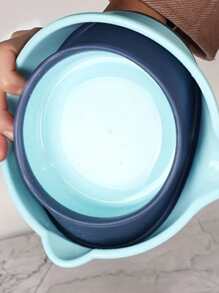 1PC Fold Water Scoop Long Handle Thickening Plastic Ladle Fruit Vegetable Washing Scoop Home Kitchen Tools Camping Storage Container - Blue - View 4