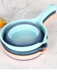 1PC Fold Water Scoop Long Handle Thickening Plastic Ladle Fruit Vegetable Washing Scoop Home Kitchen Tools Camping Storage Container - Blue - View 6