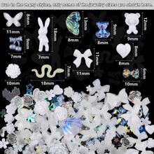 50个一袋白色美甲饰品，可爱美甲饰品，平底树脂饰品，3D美甲饰品，美甲装饰用品 - 彩色 - 查看 3