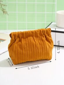 Solid Color Velvet Lipstick Pouch Makeup Bag - Orange - View 2