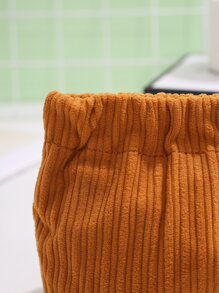 Solid Color Velvet Lipstick Pouch Makeup Bag - Orange - View 3