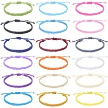 Surfing Rope Waxed Thread Bohemian Style Braided Bracelet, European And American Style Surfing Rope Friendship Bracelet - Apricot - View 2