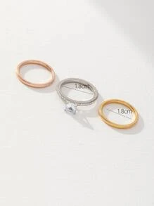 1 bộ Đúng mốt Lãng mạn Thép không gỉ Nhân tạo Ba Màu sắc Sự phối hợp Cặp đôi Nhẫn Đối với phụ nữ , Buổi tiệc , Ngày kỷ niệm , Hôn ước , Đồ trang sức Nhẫn Qủa tặng - Nhiều màu - Xem 8