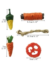 9pcs/set Rabbit, Guinea Pig, Dragon Cat And Other Small Pet Chew Toys Set - Multicolor - View 2