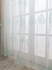 1入組刺繡薄透窗簾窗戶薄透 - 彩色 - 查看 5