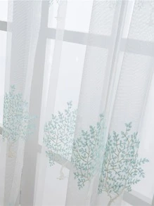 1入組刺繡薄透窗簾窗戶薄透 - 彩色 - 查看 6