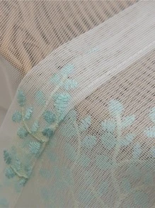 1入組刺繡薄透窗簾窗戶薄透 - 彩色 - 查看 3