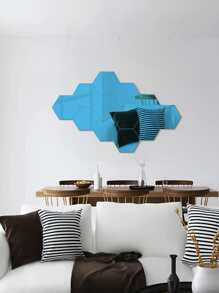 12 件蓝色六角形镜面墙贴最佳礼物 - 藍色 - 查看 9