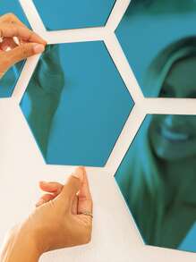 12 件蓝色六角形镜面墙贴最佳礼物 - 藍色 - 查看 5