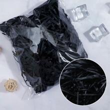 100克拉菲草草禮物盒填充物,彩色切碎紙巾紙適用於情人節/生日裝飾用品1入組 - 黑色 - 查看 1