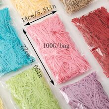 100克拉菲草草禮物盒填充物,彩色切碎紙巾紙適用於情人節/生日裝飾用品1入組 - 黑色 - 查看 2