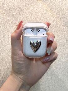 3d心型裝飾透明保護殼,適用於airpods1/2和airpods Pro - 無色 - 查看 1