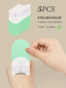Glamlash 5pcs Eyelash Extension Length Measuring Ruler Portable Eyebrow Soft Plastic Ruler - Green - View 1