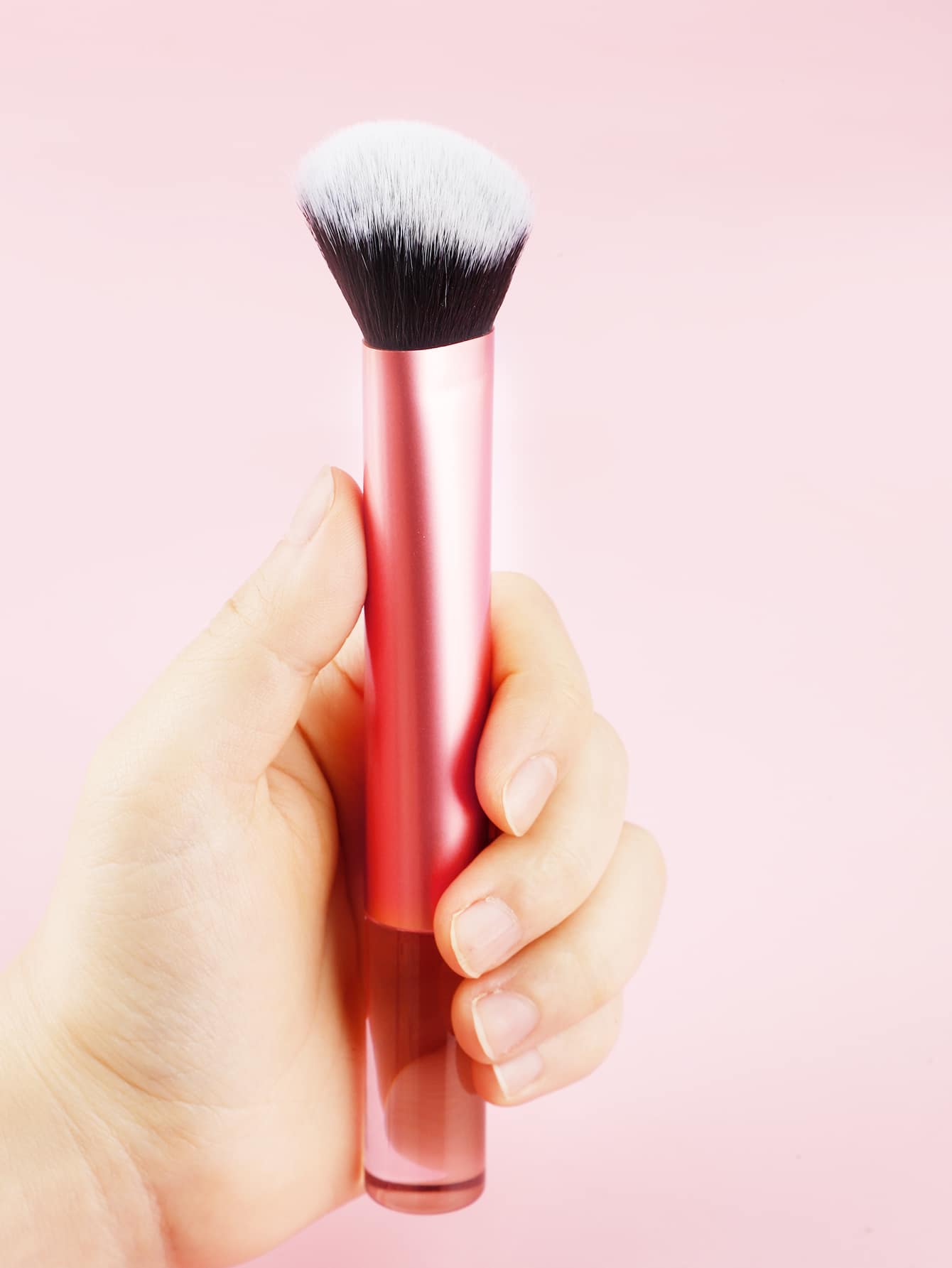 1pc Long Handle Clear Outline Brush Foundation Brush Makeup Brush - Pink - View 3