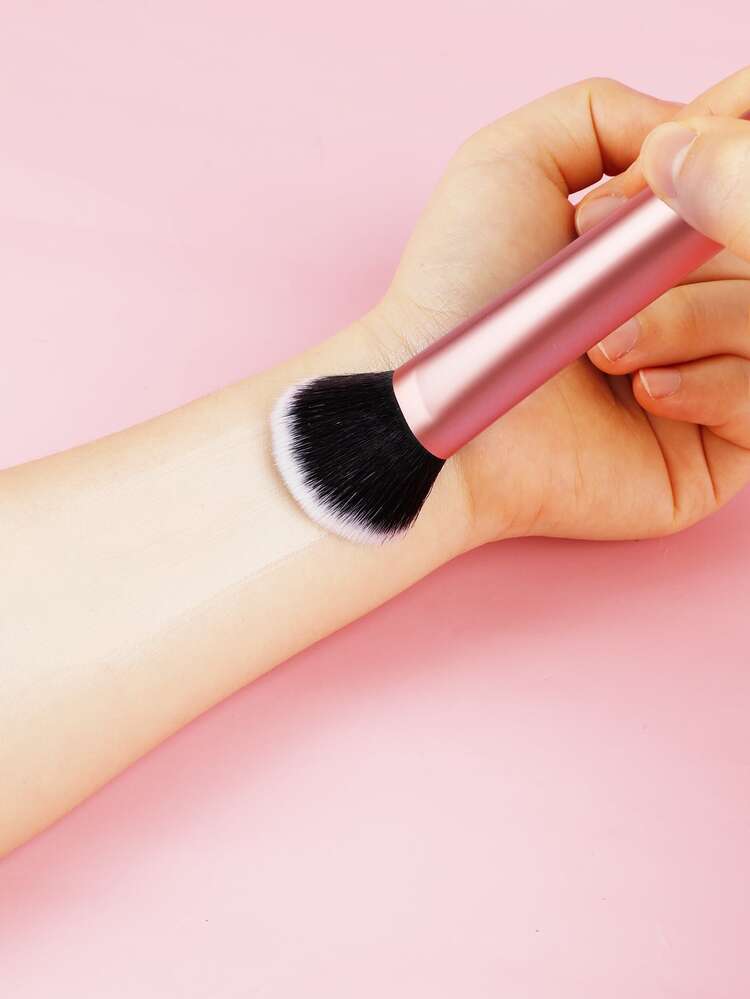 1pc Long Handle Clear Outline Brush Foundation Brush Makeup Brush - Pink - View 5