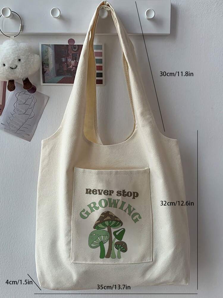 Túi vải Canvas thời trang họa tiết nấm Túi mua sắm Những vật dụng thiết yếu cho kỳ nghỉ khi đi chơi du lịch Mua sắm Di động Nhẹ có hình ảnh Túi xách tay Túi mua sắm Những vật dụng thiết yếu khi đi du lịch Kỳ nghỉ hè Ngoài trời Mang theo cho học sinh Túi đại học Quà tặng Ngày của Cha Bố Học sinh năm nhất Đựng sách Trở lại trường Đa chức năng Ký túc xá Đại học Quà tặng Halloween cho nam Mùa thu Giáng sinh Scream Túi tote cho nam Túi lớn - Màu be - Xem 6