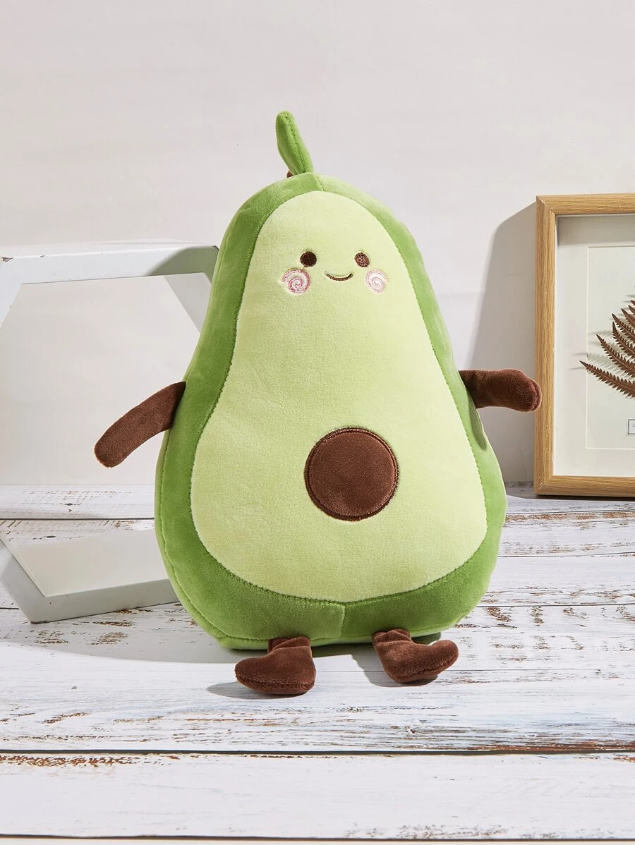 1pc Avocado Design Plush Toy, Cute Synthetic Fiber Toy For Kids - Multicolor - View 1