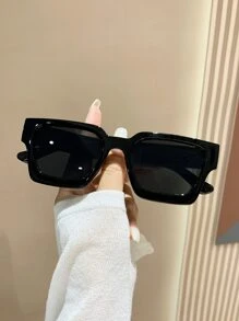 1 副男女通用波西米亚风格方形时尚眼镜，时尚配饰适合运动、旅行、音乐节、驾驶、派对、户外活动、假期、优雅场合、夏季海滩度假街头风格、户外、旅行 - 黑色 - 查看 3