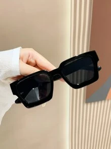 1 副男女通用波西米亚风格方形时尚眼镜，时尚配饰适合运动、旅行、音乐节、驾驶、派对、户外活动、假期、优雅场合、夏季海滩度假街头风格、户外、旅行 - 黑色 - 查看 5