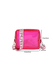 Đúng mốt Trong suốt Túi đeo vai Đối với Kỳ nghỉ - Màu Hồng Tươi - Xem 8