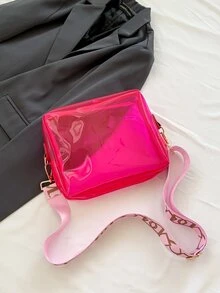Đúng mốt Trong suốt Túi đeo vai Đối với Kỳ nghỉ - Màu Hồng Tươi - Xem 4