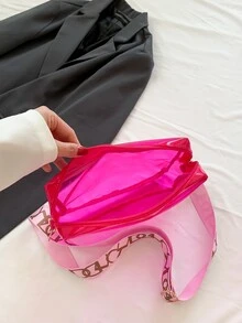 Đúng mốt Trong suốt Túi đeo vai Đối với Kỳ nghỉ - Màu Hồng Tươi - Xem 5