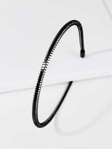 1入組黑色薄髮箍 - 彩色 - 查看 2