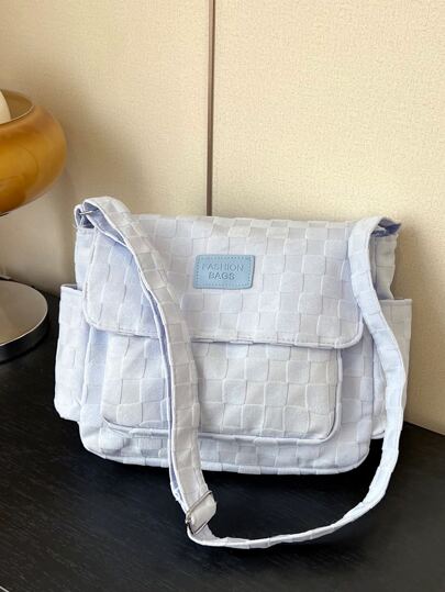 新款百搭斜挎包女学生通勤上课单肩斜挎包简约大容量包包