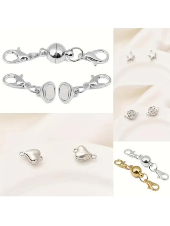 2入組/套6毫米純銅保色球形磁鐵扣手鍊連接扣DIY手鍊項鍊面具連接配件