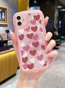 愛心圖案手機殼 - 淺粉色 - 查看 1