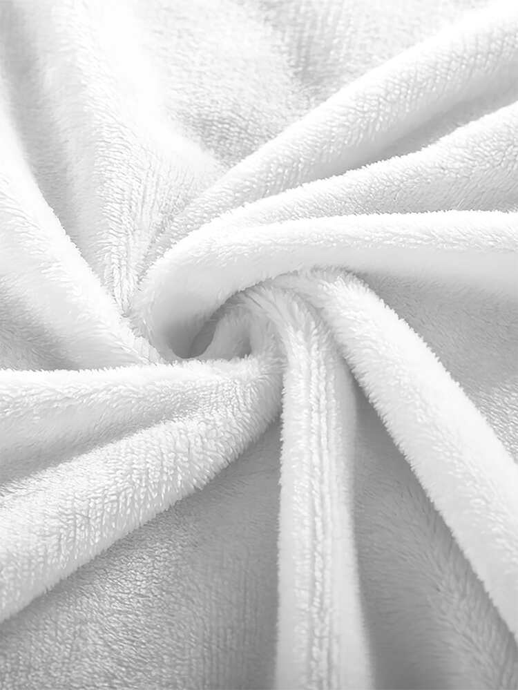 1pc Chrysanthemum Print Flannel Blanket Of Warm And Comfortable Grey Cow - Multicolor - View 7