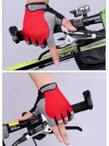 BAMANSHI 一双女士半指健身手套 | 纯色透气轻便器械训练减震耐磨坚固耐用适合骑行户外运动 - 淺灰色 - 查看 3