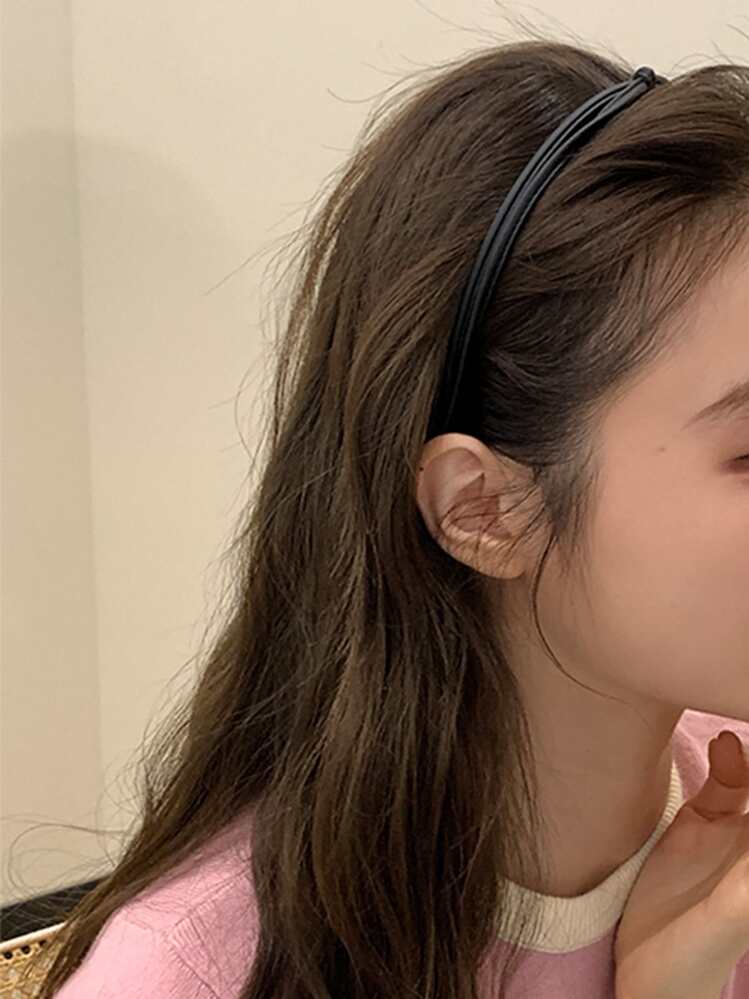 Cerchietto per capelli da donna, con perle di velluto, splendida fascia per capelli per capelli, ampia fascia retrò, in tessuto, per donne e ragazze, colore nero