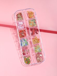 适合秋季，但是一种常青风格的美甲装饰，240 件/盒枫叶形秋季指甲贴花便携式美甲片适用于美甲沙龙 - 彩色 - 查看 2