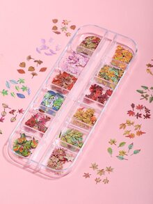 适合秋季，但是一种常青风格的美甲装饰，240 件/盒枫叶形秋季指甲贴花便携式美甲片适用于美甲沙龙 - 彩色 - 查看 3